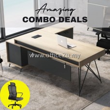 COMBO-JUHOEXE : JUHO SERIES EXECUTIVE TABLE SET C/W SIDE CABINET AND POWER MODULE WITH WESTON HIGHBACK MESH CHAIR COMBO-JUHOEXE : JUHO SERIES EXECUTIVE TABLE SET C/W SIDE CABINET AND POWER MODULE WITH WESTON HIGHBACK MESH CHAIR